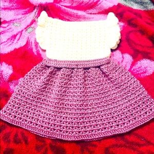 2 pc baby dress and hat
